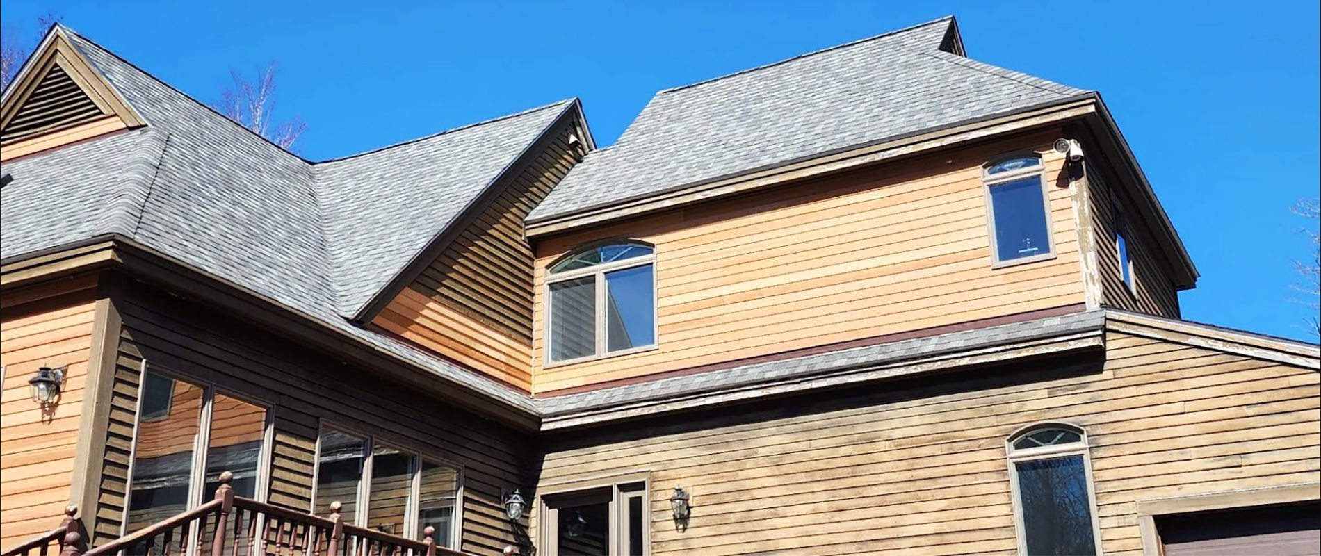 New Hampshire home with architectural shingle roof re-roof by LaVorgna Construction